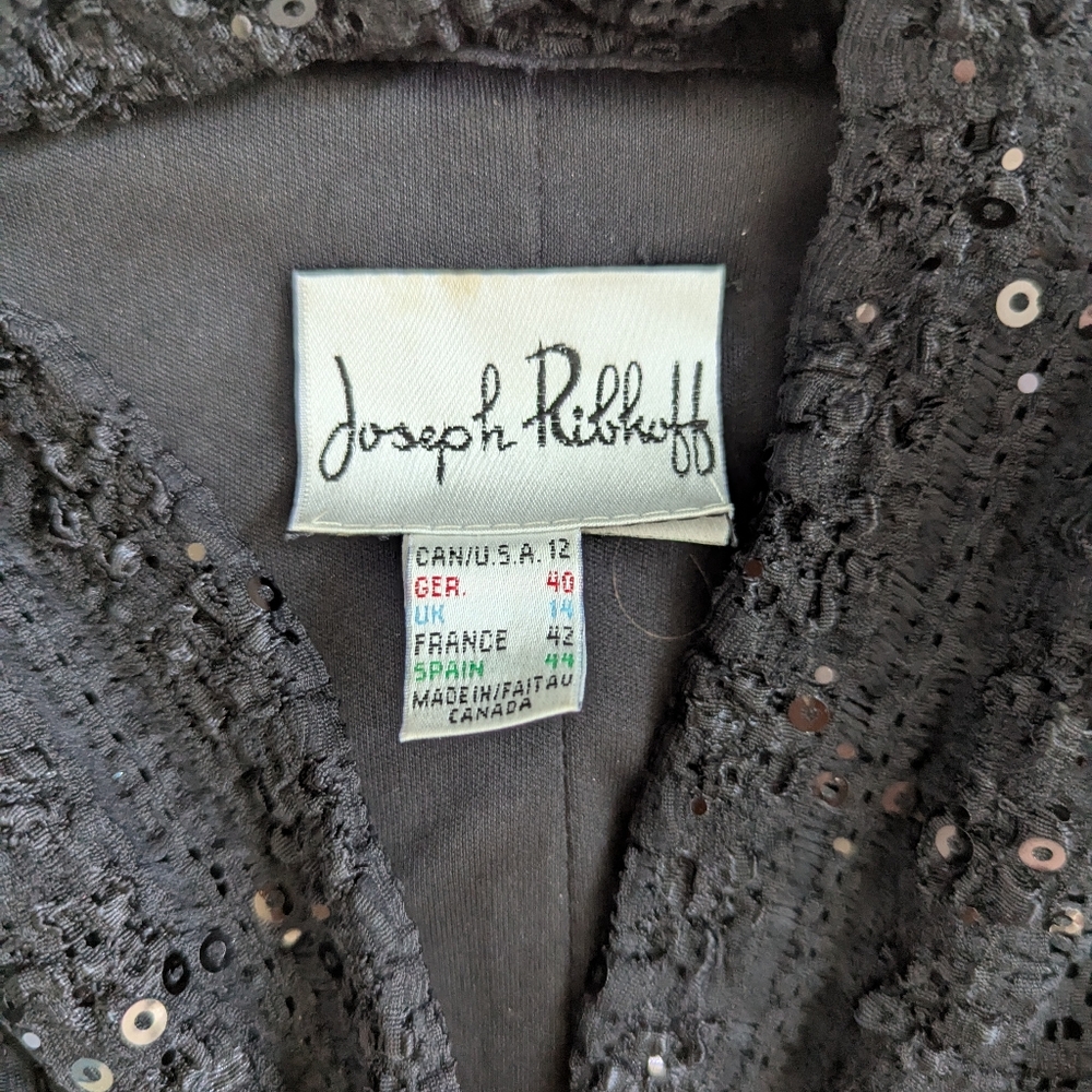 Joseph Ribkoff Black Textured Mini Dress - Picture 4 of 7